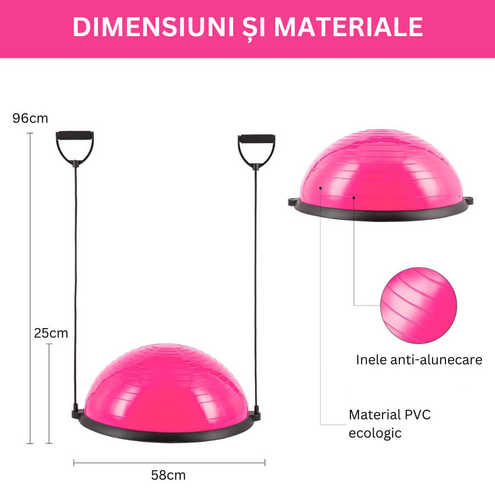 Minge pentru echilibru cu 2 corzi elastice GYMEX - Poza 3
