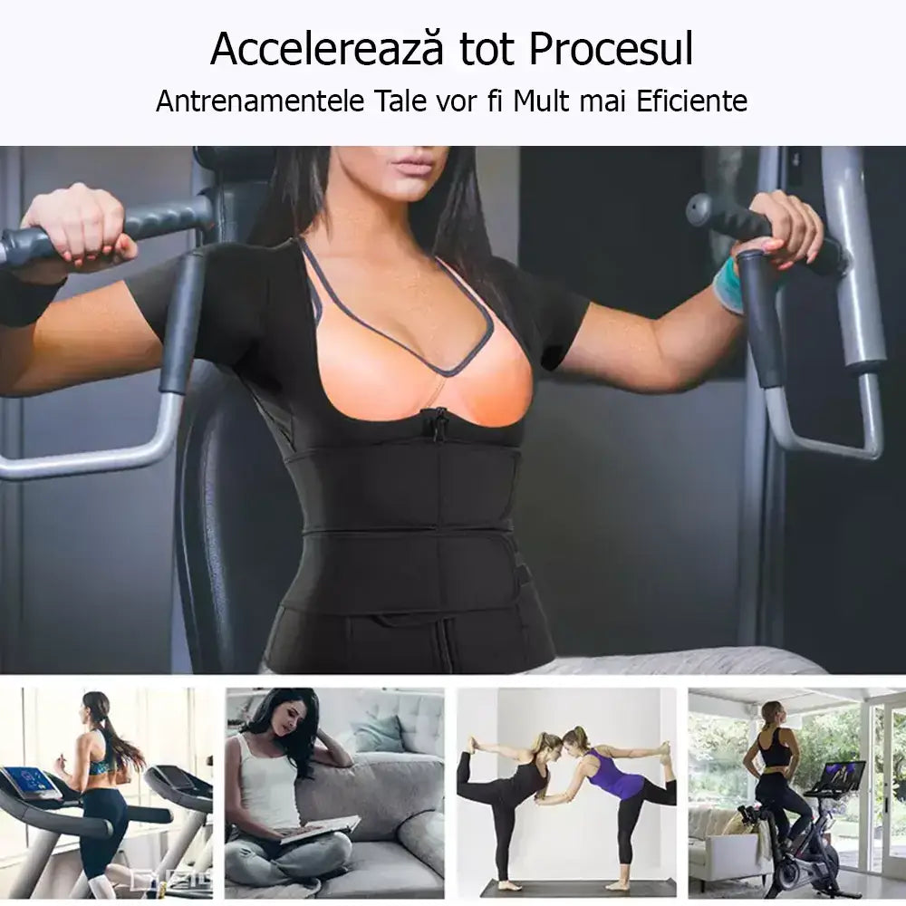 Pachet 2 corsete-vesta modelatoare pentru slabit din neopren GYMEX Premium #5 - Poza 4