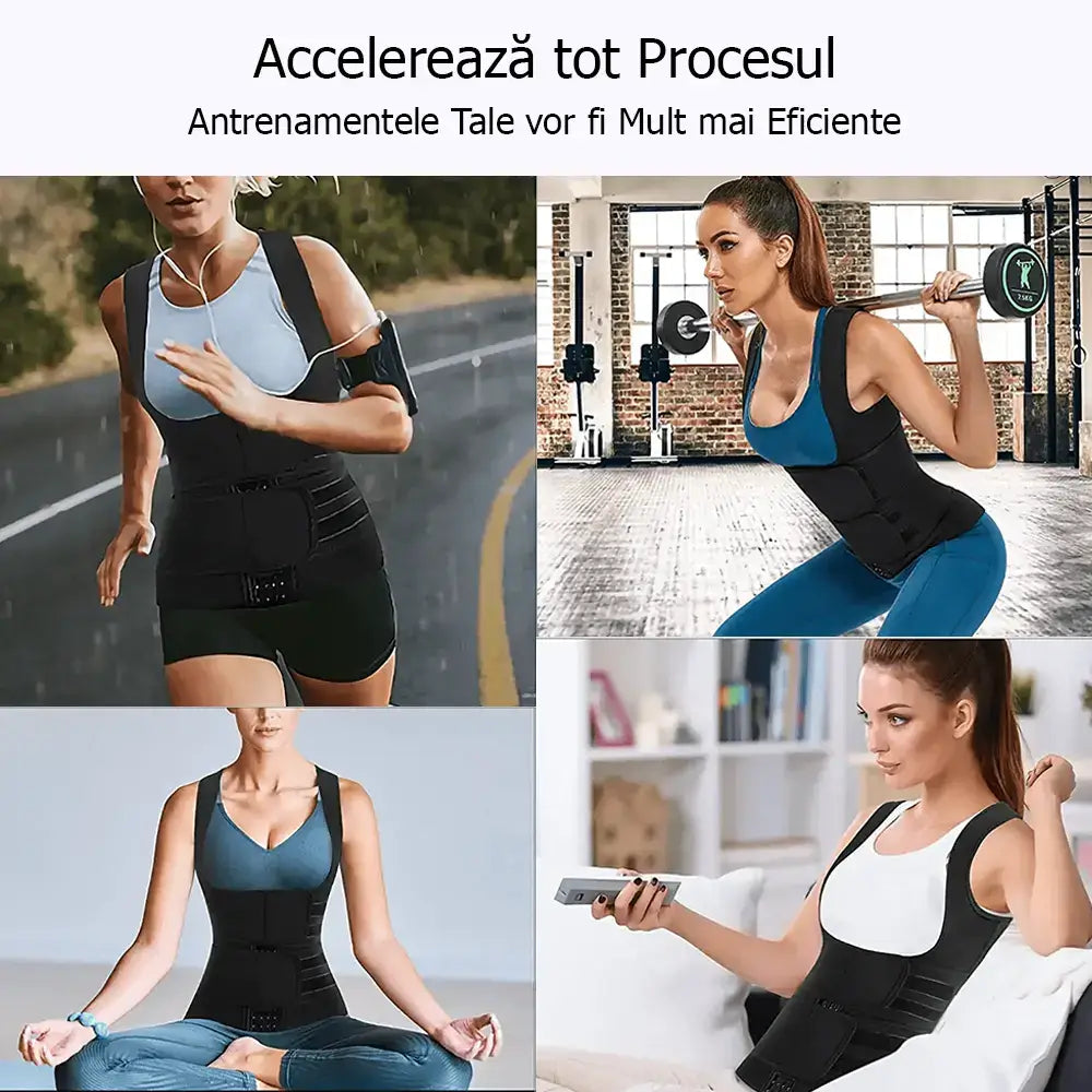 Pachet 2 corsete-vesta modelatoare pentru slabit din neopren GYMEX Pro #2 - Poza 4