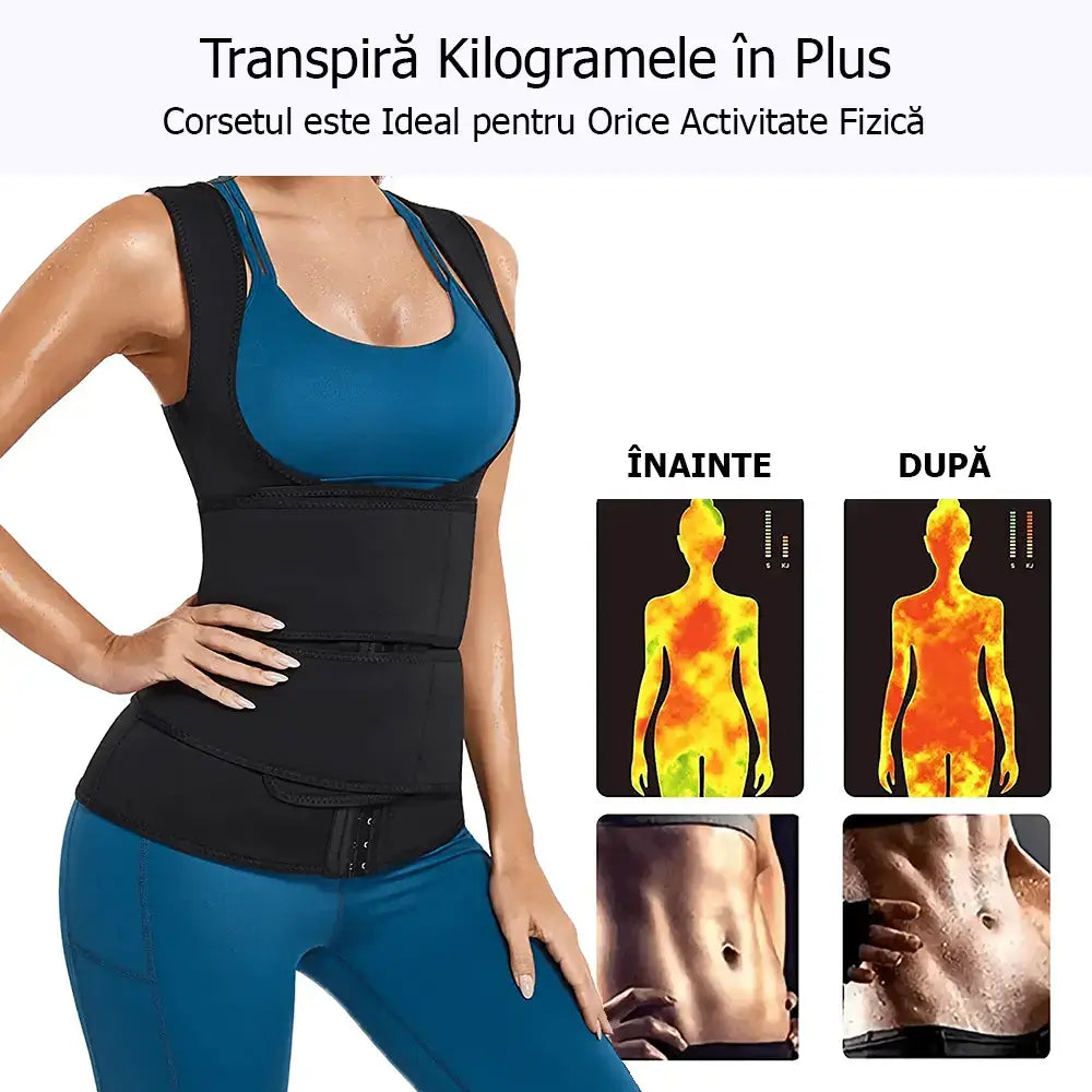 Pachet 2 corsete-vesta modelatoare pentru slabit din neopren GYMEX Pro #2 - Poza 5