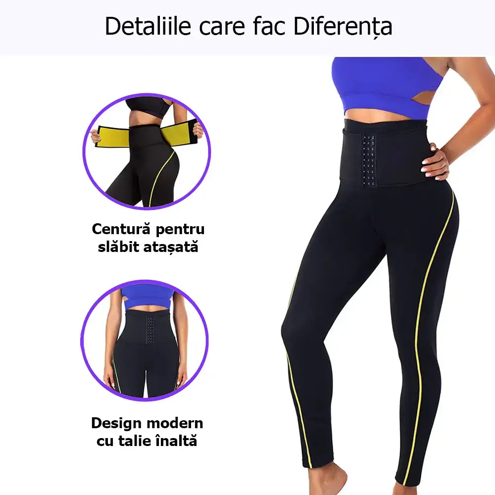 Pachet 2 perechi de pantaloni de slabit lungi din neopren GYMEX Premium #4 - Poza 3
