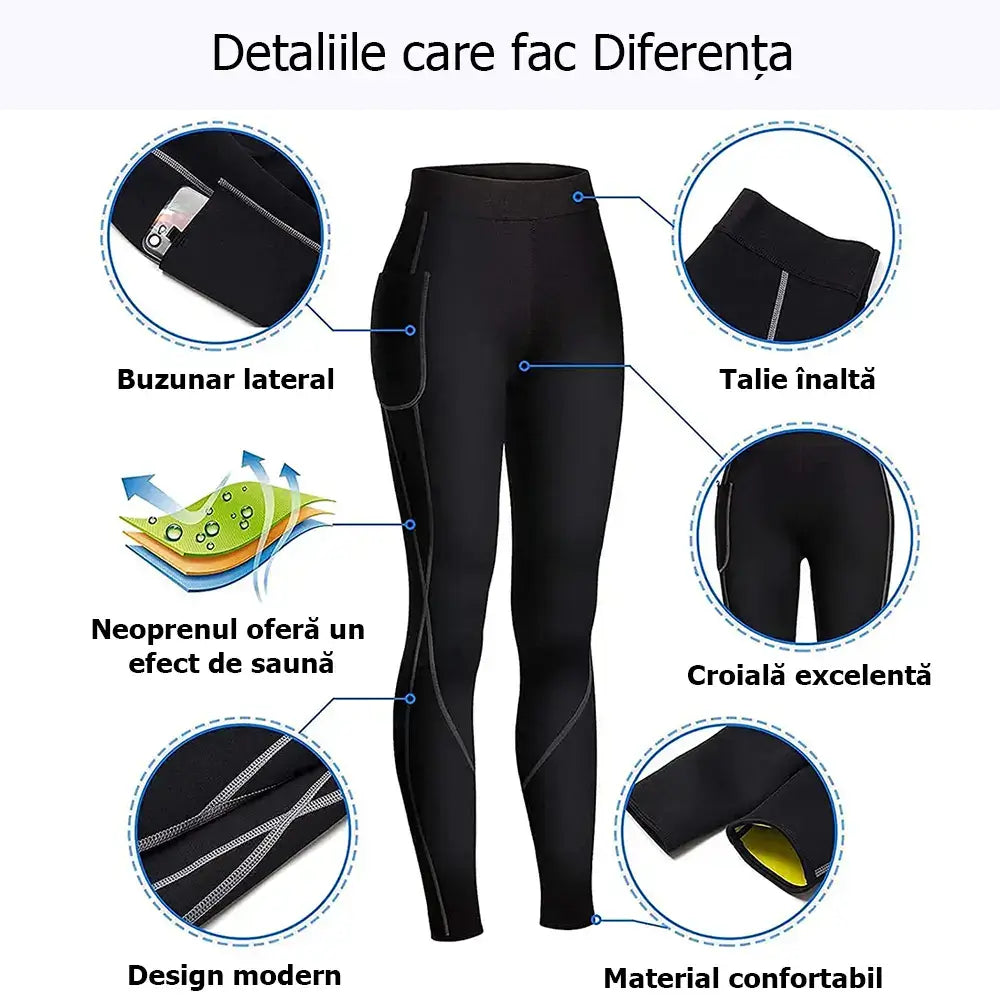 Pachet 2 perechi de pantaloni de slabit lungi din neopren GYMEX Pro #6 - Poza 3